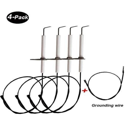 BBQ Future 4 Pack Grill Ignitor Wire Kit & Ignition Electrode for Charbroil 640-01303702-3, Kenmore 146.16222010, 146.23673310, 146.23678310, 640-05057375-7, 640-064463383