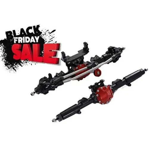 RZXYL Axial SCX10 II Axle Aluminum Alloy Universal Front Axle and Rear Axle for 1:10 Axial SCX10 ii RC Model Crawler Truck Car Upgrades Part(Black)