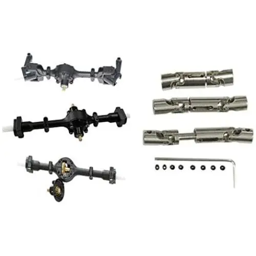Facibom Upgrade Metal Gear Front & Central & Rear Axle with 1 Set Shaft Assembly Part for WPL 6WD RC Car B-16 B-36 RC Car Parts