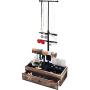 Jewelry Organizer Stand Display Tree - Earring Stand Necklace Holder - Metal Wood Jewelry Tower for Rings Bracelets Watches - Countertop 3 Tier Jewelry Stand with Black Velvet Storage Drawer