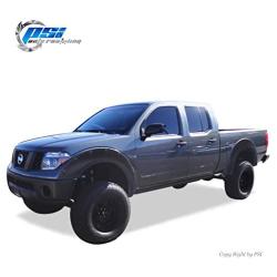 PSI Auto Restyling A8050702B Pop-Out Style Fender Flares Sand Blast Textured Finish Fits 05-14 Nissan Frontier; for 73.3'' Styleside ONLY; Compatible w/Chrome (Metal) Front Bumper ONLY