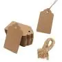 100pcs Kraft Paper Gift Tags with Free 100 Root Natural Jute Twine(Water Ripple)