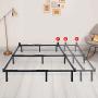 PrimaSleep Full Queen King, Tool Free, Easy Assembly Non Slip for Box Spring 7 inch Dura Metal Compact Adjustable Steel Bed Frame, Universal, Black