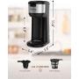 Dnsly Coffee Maker Single Serve, for Capsule Pod & Ground Coffee 2 in 1 Dual Hot Coffee Machine, Strength-Controlled Self Cleaning Function Portable Coffee Brewer, Advanced Black