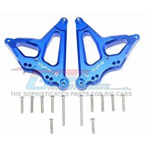 GPM for Traxxas Unlimited Desert Racer 4X4 (#85076-4) Upgrade Parts Aluminum Rear Damper Mount - 1Pr Set Blue