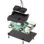 Pastall Raspberry Pi 4 Armor Case with Dual Cooling Fan Metal Shell Black Enclosure for Pi 4 Model B