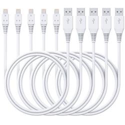 iPhone Charger Cable 6ft 5Pack,iPhone Cable 6 Foot Ailawuu iPhone Cord Sync USB Fast Charging Compatible with iPhone 11/11 Pro/Pro Max/X/XS Max/XR/8/8 Plus/7/7 Plus/iPad/iPod (White)