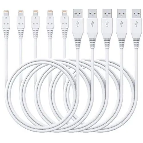iPhone Charger Cable 6ft 5Pack,iPhone Cable 6 Foot Ailawuu iPhone Cord Sync USB Fast Charging Compatible with iPhone 11/11 Pro/Pro Max/X/XS Max/XR/8/8 Plus/7/7 Plus/iPad/iPod (White) iPhone Charger Cable 6ft 5Pack,iPhone Cable 6 Foot Ailawuu iPhone Cord Sync USB Fast Charging Compatible with iPhone 11/11 Pro/Pro Max/X/XS Max/XR/8/8 Plus/7/7 Plus/iPad/iPod (White)