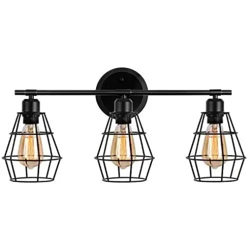 Wire Cage Wall Sconce,Industrial Bathroom Vintage Style Metal Wall Lamp E26 Bulb Base,Rustic Farmhouse Wall Light Fixture for Headboard Bedroom Garage Door Porch Wire Cage Wall Sconce,Industrial Bathroom Vintage Style Metal Wall Lamp E26 Bulb Base,Rustic Farmhouse Wall Light Fixture for Headboard Bedroom Garage Door Porch