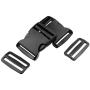 WXJ13 1.5 Inches Plastic Quick Release Buckles Flat Shape Buckles and Tri-Glide Slides with 5 Yards 1.5 Inches Wide Polypro Webbing for DIY Strap Making