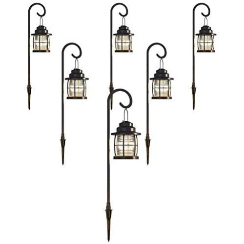 GOODSMANN Landscape Lighting Low Voltage Path Lights 1.1 Watt LED Floodlight with Metal Stake and Connector 32 Lumens Outdoor Lighting for Driveway, Yard, Lawn, Garden (6 Pack) 9920-4110-06
