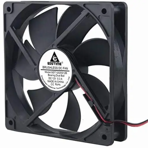 GDSTIME Dual Ball Bearings 120mm x 120mm x 25mm 5 inch 12v Brushless DC Cooling Exhaust Fan GDSTIME Dual Ball Bearings 120mm x 120mm x 25mm 5 inch 12v Brushless DC Cooling Exhaust Fan