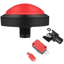 Arcade Button, 100mm DIY Massive Arcade Game Button with LED Convexity Console Replacement Arcade Machine Video Games Parts (red)