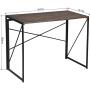 Writing Computer Desk 39'' Modern Simple Study Desk Industrial Style Folding Laptop Table for Home Office Notebook Desk Brown Desktop Black Frame