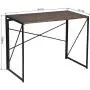 Writing Computer Desk 39'' Modern Simple Study Desk Industrial Style Folding Laptop Table for Home Office Notebook Desk Brown Desktop Black Frame