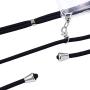 Crossbody Case for iPhone 12 Pro Max 6.7'',iPhone 12 Pro Max Phone Case,YESPURE Clear TPU Soft iPhone 12 Pro Max Case Holder with Neck Cord Lanyard Strap-Clear - Black + White Metal Leather Rope
