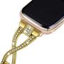 JSGJMY Bling Bands Compatible with Apple Watch Band 38mm 40mm 42mm 44mm Series 5/4/3/2/1 Women Diamond Rhinestone X-Link Metal Jewelry Bracelet(Gold+Rose Gold Adapters, 38mm/40mm)