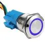 ESUPPORT Stainless Steel 19mm 12V 5A Car Blue Light Angel Eye Metal Push Button Switch Socket ESUPPORT Stainless Steel 19mm 12V 5A Car Blue Light Angel Eye Metal Push Button Switch Socket