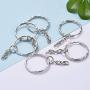 Airssory 50PCS 1 Inch(25mm) Metal Split Key Ring with Chain Platinum Color Key Ring Keychain Ring Parts Open Jump Ring and Connector Accessories for DIY