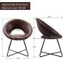 Duhome Modern PU Leather Accent Chairs Dining Chairs Arm Chair for Living Room Furniture Mid-Century Leisure Lounge Chairs with Black Metal Legs Industrial 1 PCS Dark Brown