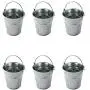 THORIUM 6 Piece Galvanized Mini 4'' x 4'' x 3'' Metal Buckets, Silver Tinplate Serving Pails for Herbs, Flowers, Candy, Even Decor, Party Favours Complete with 3 Sauce Ramekins THORIUM 6 Piece Galvanized Mini 4'' x 4'' x 3'' Metal Buckets, Silver Tinplate Serving Pails for Herbs, Flowers, Candy, Even Decor, Party Favours Complete with 3 Sauce Ramekins