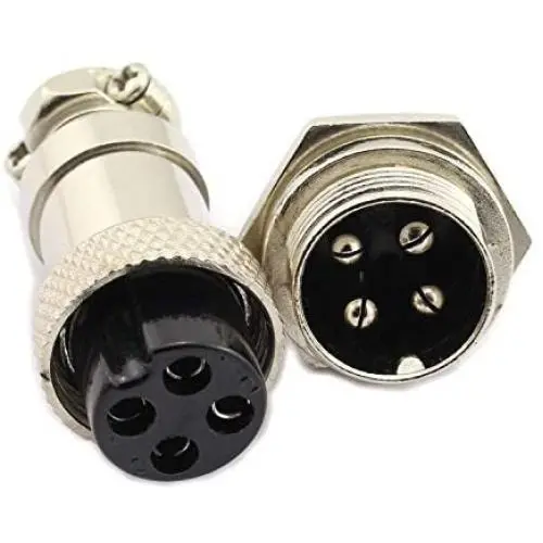 DGZZI 5Pairs GX16 4Pin Male Female Circular Aviation Connector Plug 16MM Wire Panel Metal Connector DGZZI 5Pairs GX16 4Pin Male Female Circular Aviation Connector Plug 16MM Wire Panel Metal Connector
