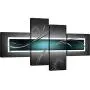 Wallfillers Teal White Grey Modern Abstract Canvas - Multi 4 Part - 62 Inches Wide - 4228