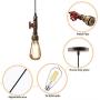 PIHAPPY Industrial Pendant Ceiling Light, Metal Steel Pipe Hanging Lighting Fixture, Bronze Antique Lights Fixture for Home Room Decoration 1PC Without BLUBS (Bronze, 1 PC)