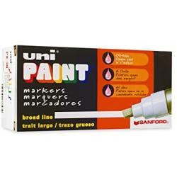 Uni-Paint PX-30 Oil-Based Paint Marker, Broad Point, White, 6-Count