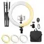 LimoStudio LED Ring Light 18-inch Diameter with Height 71.5'' Tripod Stand, Phone Holder, Mount Adapter, Bluetooth Remote Shutter with Strap, AGG1451