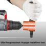 Lnchett Double Head Sheet Metal Nibbler, Nibbler Metal Cutter with Saw Power Drill Attachment for Straight and Circle Cutting, Maximum 14 Gauge Steel.