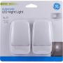 GE Soft LED Night Light, 2 Pack, Dusk to Dawn, 3000K, UL-Listed, Ideal for Kitchen, Home Office, Bedroom, Nursery, Bathroom, 30966, Bright White, 2