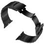 LDFAS Compatible for Apple Watch Band 44mm 42mm, Sport Stainless Steel Metal Strap with Safety Buckle for iWatch Bands Compatible for Apple Watch SE, Apple Watch Series 6/5/4/3 Smartwatch, Black