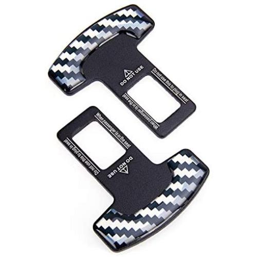 2 Packs Car Seat Belt Clip, Car Seat Belt Silencer Metal Tongue, Seat Safety Belt Buckle Auto Metal Seat, Universal Fit, Pattern 1