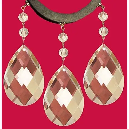 (Set/3) MagTrim Magnetic Chandelier Crystals - 5'' Clear Crystal Weaved Teardrop Almond - Replacement Chandelier Crystals, Prism Pendants, Hanging Crystals,Crystal Prisms,Crystal Beads Parts (3) (Set/3) MagTrim Magnetic Chandelier Crystals - 5'' Clear Crystal Weaved Teardrop Almond - Replacement Chandelier Crystals, Prism Pendants, Hanging Crystals,Crystal Prisms,Crystal Beads Parts (3)