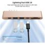 Purgo USB C Hub Adapter Dock for MacBook Air M1 2020-2018 and MacBook Pro M1 2020-2016, with 4K HDMI, 100W PD, 40Gbps TB3 5K@60Hz, USB-C, 2 USB 3.0 and SD/Micro Card Readers (Gold)
