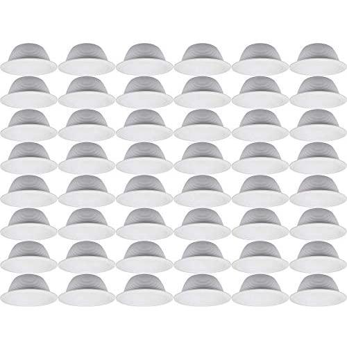 48 Pack - 6 Inch Recessed Can Light Trim - White Metal Step Baffle for 6'' Inch Recessed Can - Fits Halo/Juno Remodel Recessed Housing - BR30/PAR30/R30