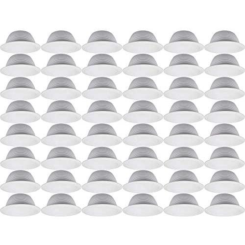 48 Pack - 6 Inch Recessed Can Light Trim - White Metal Step Baffle for 6'' Inch Recessed Can - Fits Halo/Juno Remodel Recessed Housing - BR30/PAR30/R30