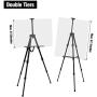 Artist Easel Stand,Extra Thick Aluminum Metal Tripod Display Easel 17 to 56 Inches Adjustable Height with Portable Bag for Floor/Table-Top Drawing and Displaying