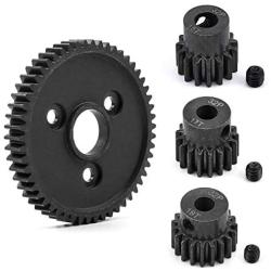 kingsea Metal Steel 54T 0.8 32 Pitch Spur Gear with 15T/17T/19T Pinion Gear Sets for RC Slash 4x4 VXL Rally VXL Stampede 4x4 1/10 Summit 1/10 E-REVO