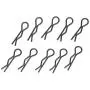 Hobbypark Small 1/16 1/18 Body Clips Bent Springy R Pins Black RC Car Shell Replacement Parts (50-Pack)