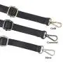 Beaulegan Purse Strap Replacement - Microfiber Leather - 59 Inch Long Adjustable for Crossbody Shoulder Bag - 1 Inch Wide, Black/Gunmetal