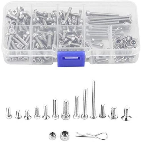 RC Screw Kit, Metal Stainless Steel Screw Kit with Box for Traxxas Slash 4x4 Short Truck Car Remote Control Spare Parts Accessory Fix Component