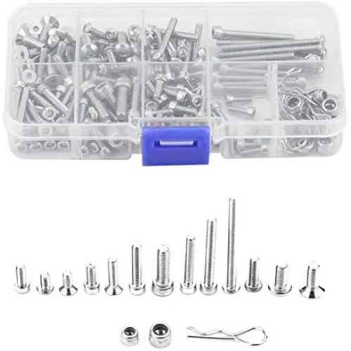 RC Screw Kit, Metal Stainless Steel Screw Kit with Box for Traxxas Slash 4x4 Short Truck Car Remote Control Spare Parts Accessory Fix Component RC Screw Kit, Metal Stainless Steel Screw Kit with Box for Traxxas Slash 4x4 Short Truck Car Remote Control Spare Parts Accessory Fix Component