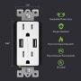 TOPGREENER 3.1A USB Wall Outlet Charger, 15A Tamper-Resistant Receptacles, Compatible with iPhone SE/11/XS/XR/X/8, Samsung Galaxy S20/S10/S9/Note, LG, HTC & More, UL Listed, TU2153A, White 6 Pack