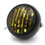 TASWK 6 1/2'' Motorcycle Headlight Grill Head Lamp Cafe Racer Bobber Chopper (Amber Lens)