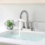 PARLOS Swivel Spout 2-Handle Lavatory Faucet Brushed Nickel Bathroom Sink Faucet with Metal Pop-up Drain and Faucet Supply Lines, Demeter 13627