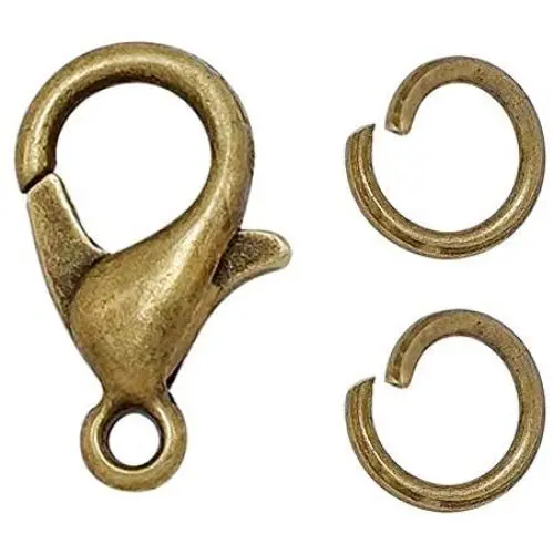 100PCS Bronze 12mm Lobster Clasps Set, with 200PCS Jump Rings, Metal Claws Clasps Findings Supplies for Necklace Bracelet Jewelry Making 0077 100PCS Bronze 12mm Lobster Clasps Set, with 200PCS Jump Rings, Metal Claws Clasps Findings Supplies for Necklace Bracelet Jewelry Making 0077
