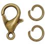 100PCS Bronze 12mm Lobster Clasps Set, with 200PCS Jump Rings, Metal Claws Clasps Findings Supplies for Necklace Bracelet Jewelry Making 0077