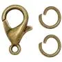 100PCS Bronze 12mm Lobster Clasps Set, with 200PCS Jump Rings, Metal Claws Clasps Findings Supplies for Necklace Bracelet Jewelry Making 0077 100PCS Bronze 12mm Lobster Clasps Set, with 200PCS Jump Rings, Metal Claws Clasps Findings Supplies for Necklace Bracelet Jewelry Making 0077